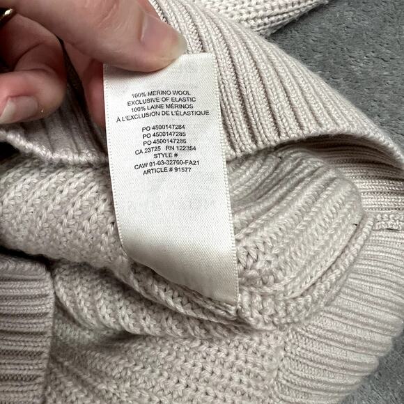 Aritzia Barbaton Knit Sweater Womens S 100% Merino Wool Fisherman Ivory - Picture 9 of 9